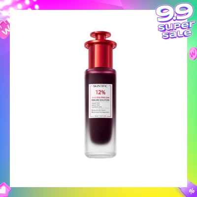 SKINTIFIC AHA BHA PHA LHA Peeling Solution (To Smooths Skin Texture & Minimize Pore Appearance) 30ml