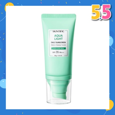 SKINTIFIC Aqua Light Daily Sunscreen SPF 35 PA+++ (For Acne Skin) 50g