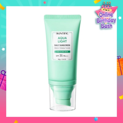 SKINTIFIC Aqua Light Daily Sunscreen SPF 35 PA+++ (For Acne Skin) 50g