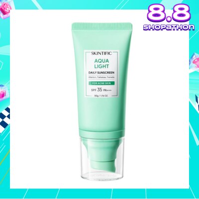 SKINTIFIC Aqua Light Daily Sunscreen SPF 35 PA+++ (For Acne Skin) 50g