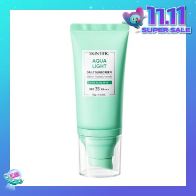 SKINTIFIC Aqua Light Daily Sunscreen SPF 35 PA+++ (For Acne Skin) 50g