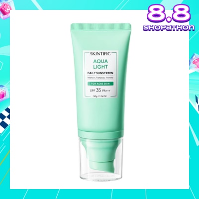 SKINTIFIC Aqua Light Daily Sunscreen SPF 35 PA+++ (For Acne Skin) 50g