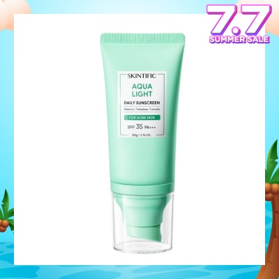 SKINTIFIC Aqua Light Daily Sunscreen SPF 35 PA+++ (For Acne Skin) 50g