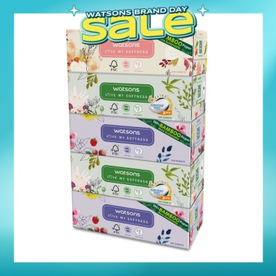 WATSONS - 100% Bamboo Paper Cushiony Soft Box Tissue Sheet 3-Ply 100s x 5