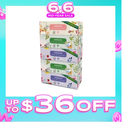 WATSONS - 100% Bamboo Paper Cushiony Soft Box Tissue Sheet 3-Ply 100s x 5