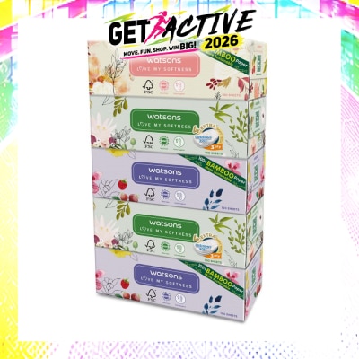 WATSONS - 100% Bamboo Paper Cushiony Soft Box Tissue Sheet 3-Ply 100s x 5 image