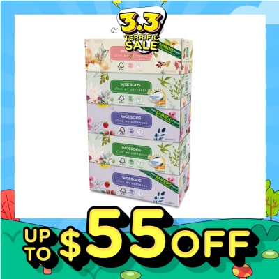 WATSONS [CNY] 100% Bamboo Paper Cushiony Soft Box Tissue Sheet 3-Ply 100s x 5