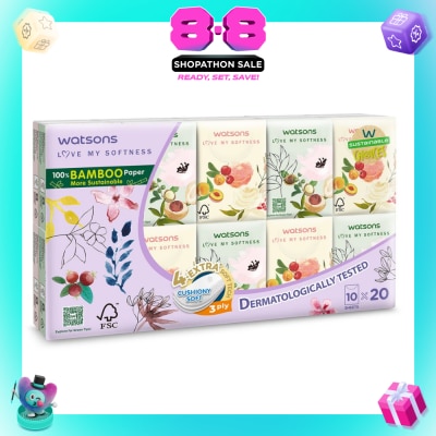 WATSONS - 100% Bamboo Velvet Mini Hankies 3 Ply 10s x 20