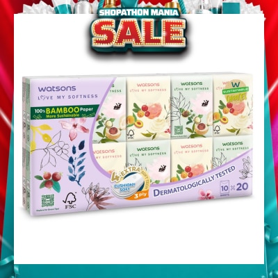 WATSONS - 100% Bamboo Velvet Mini Hankies 3 Ply 10s x 20