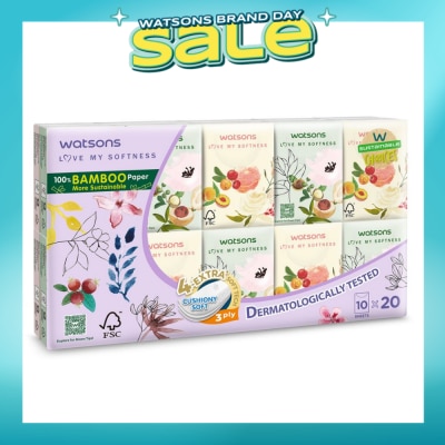 WATSONS - 100% Bamboo Velvet Mini Hankies 3 Ply 10s x 20