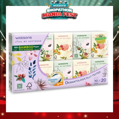 WATSONS - 100% Bamboo Velvet Mini Hankies 3 Ply 10s x 20