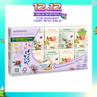 WATSONS 100% Bamboo Velvet Mini Hankies 3 Ply 10s x 20