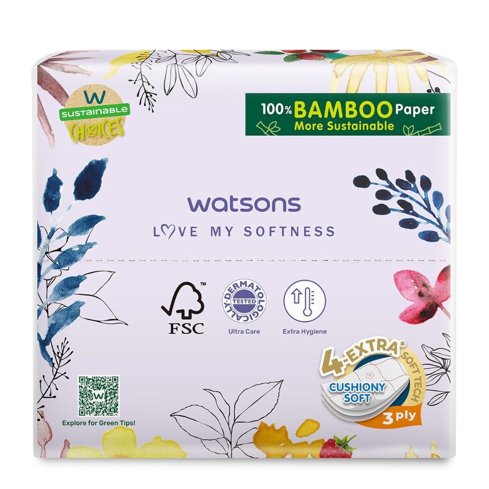 100% Bamboo Velvet Facial Travel Tissue Sheet XS (188mm x 105mm) 3 Ply 40s x 6