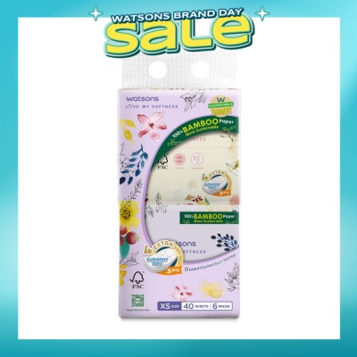 WATSONS - 100% Bamboo Velvet Facial Travel Tissue Sheet XS (188mm x 105mm) 3 Ply 40s x 6