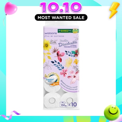 WATSONS X Flower Bathroom Tissue (Easily Dissolvable) 4ply x 230 sheets x 10 rolls image