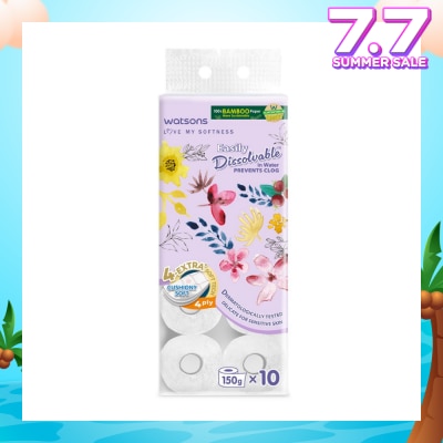 WATSONS X Flower Bathroom Tissue (Easily Dissolvable) 4ply x 230 sheets x 10 rolls