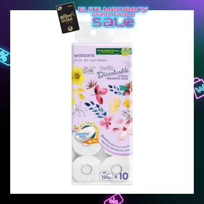 WATSONS X Flower Bathroom Tissue (Easily Dissolvable) 4ply x 230 sheets x 10 rolls