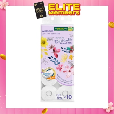 WATSONS [CNY] X Flower Bathroom Tissue (Easily Dissolvable) 4ply x 230 sheets x 10 rolls