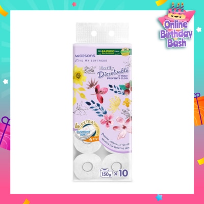 WATSONS X Flower Bathroom Tissue (Easily Dissolvable) 4ply x 230 sheets x 10 rolls