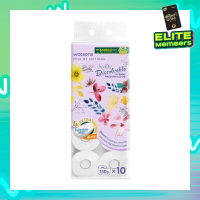 WATSONS X Flower Bathroom Tissue (Easily Dissolvable) 4ply x 230 sheets x 10 rolls