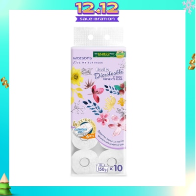 WATSONS X Flower Bathroom Tissue (Easily Dissolvable) 4ply x 230 sheets x 10 rolls