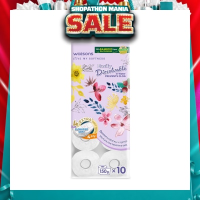 WATSONS - X Flower Bathroom Tissue (Easily Dissolvable) 4ply x 230 sheets x 10 rolls