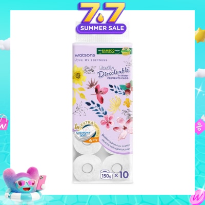WATSONS - X Flower Bathroom Tissue (Easily Dissolvable) 4ply x 230 sheets x 10 rolls
