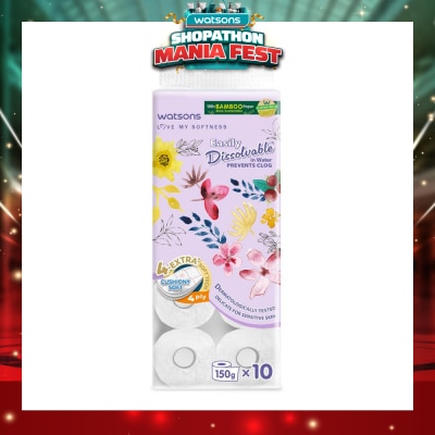 WATSONS - X Flower Bathroom Tissue (Easily Dissolvable) 4ply x 230 sheets x 10 rolls