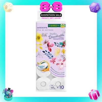 WATSONS - X Flower Bathroom Tissue (Easily Dissolvable) 4ply x 230 sheets x 10 rolls