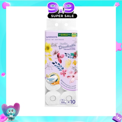 WATSONS - X Flower Bathroom Tissue (Easily Dissolvable) 4ply x 230 sheets x 10 rolls image