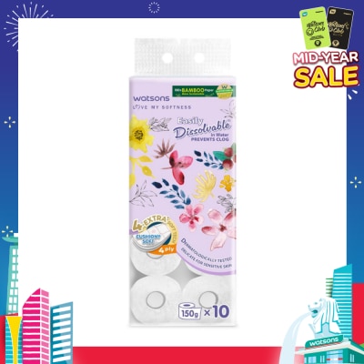WATSONS X Flower Bathroom Tissue (Easily Dissolvable) 4ply x 230 sheets x 10 rolls
