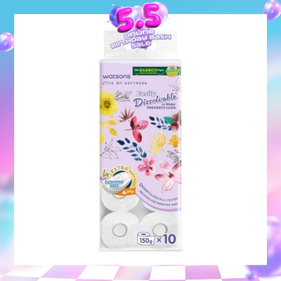 WATSONS - X Flower Bathroom Tissue (Easily Dissolvable) 4ply x 230 sheets x 10 rolls