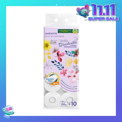 WATSONS X Flower Bathroom Tissue (Easily Dissolvable) 4ply x 230 sheets x 10 rolls