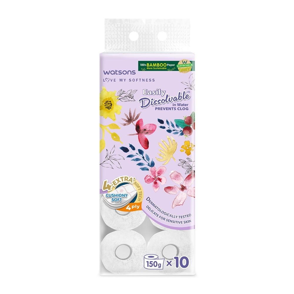 X Flower Bathroom Tissue 4 Ply Roll 10s