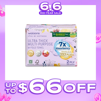 WATSONS - X Flower Ultra Thick Multi-Purpose M-Fold Towel 2 Ply Sheet 200s