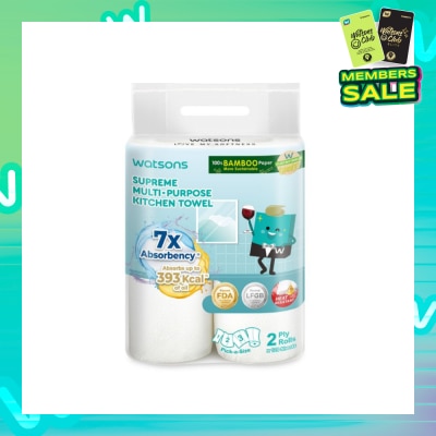 WATSONS Supreme Multi-Purpose Kitchen Towel 2 Ply Sheet 120s x 2 Rolls
