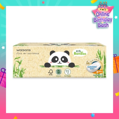 WATSONS Panda Tissue 3 Ply Sheet 100s x 5 Boxes