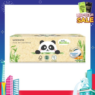 WATSONS Panda Tissue 3 Ply Sheet 100s x 5 Boxes