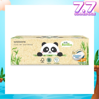 WATSONS Panda Tissue 3 Ply Sheet 100s x 5 Boxes