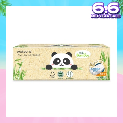 WATSONS Panda Tissue 3 Ply Sheet 100s x 5 Boxes