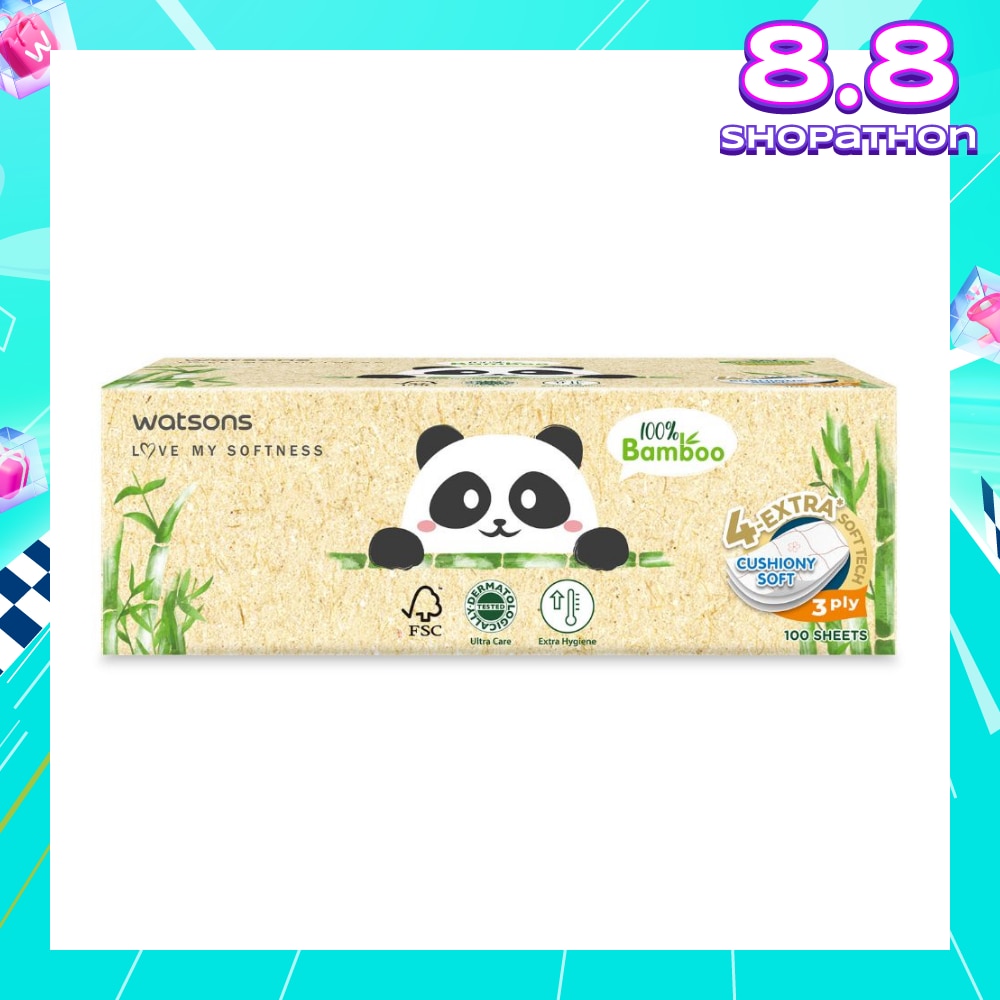 Panda Tissue 3 Ply Sheet 100s x 5 Boxes