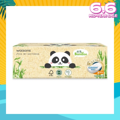 WATSONS Panda Tissue 3 Ply Sheet 100s x 5 Boxes