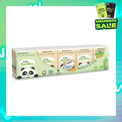 WATSONS 100% Bamboo Velvet Mini Hankies 3 Ply 10s x 10