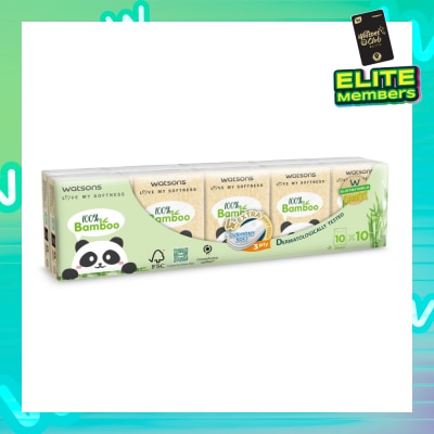 WATSONS 100% Bamboo Velvet Mini Hankies 3 Ply 10s x 10