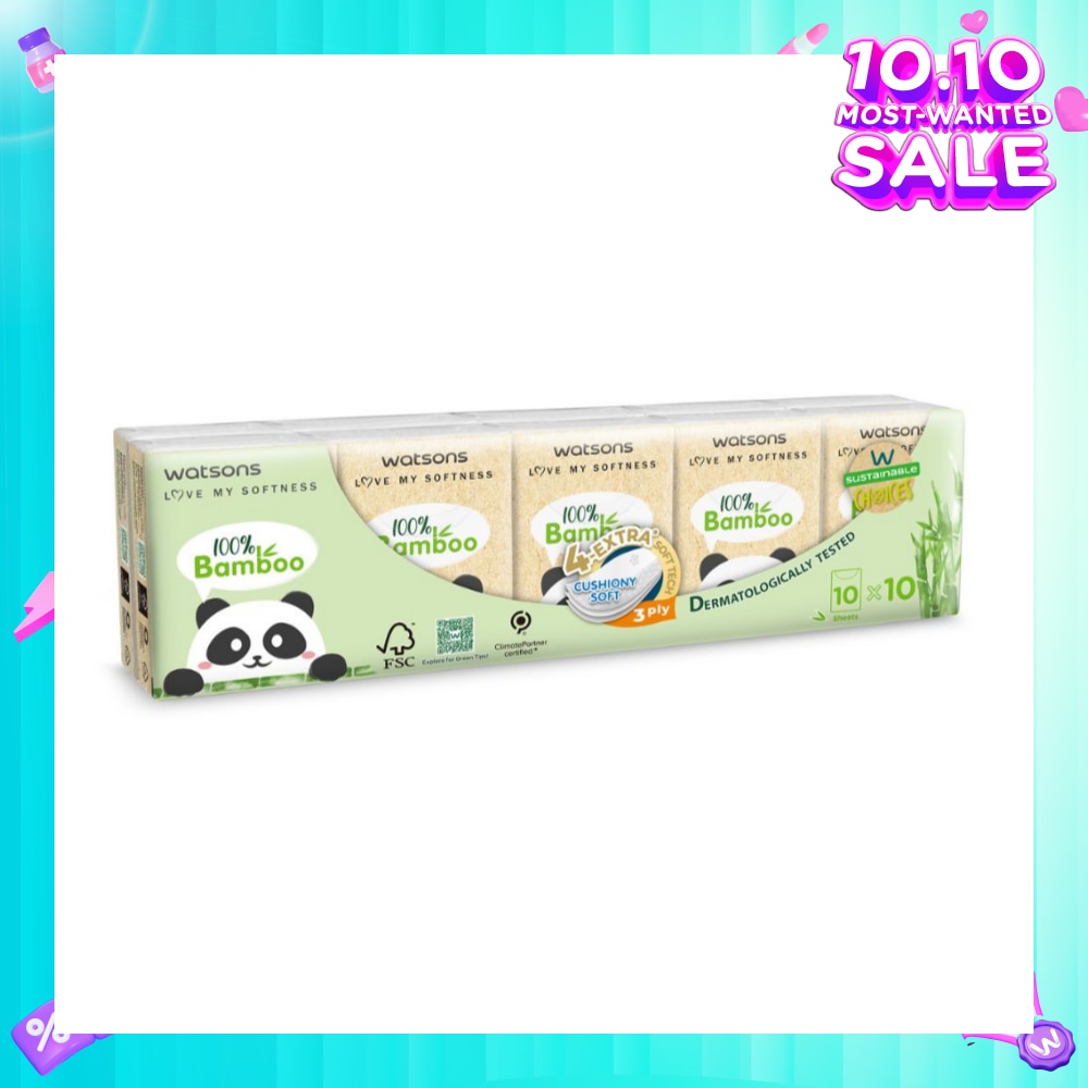 100% Bamboo Velvet Mini Hankies 3 Ply 10s x 10