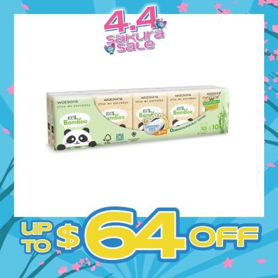 WATSONS - 100% Bamboo Velvet Mini Hankies 3 Ply 10s x 10