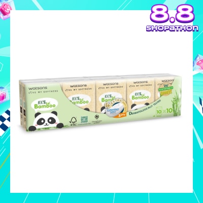 WATSONS 100% Bamboo Velvet Mini Hankies 3 Ply 10s x 10