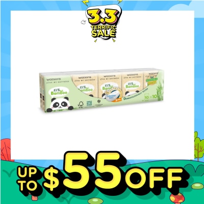 WATSONS 100% Bamboo Velvet Mini Hankies 3 Ply 10s x 10