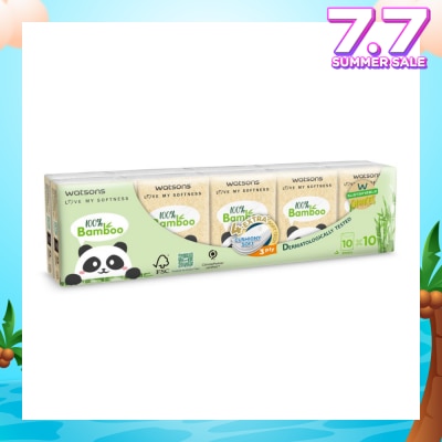 WATSONS 100% Bamboo Velvet Mini Hankies 3 Ply 10s x 10