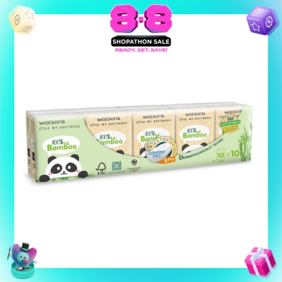 WATSONS - 100% Bamboo Velvet Mini Hankies 3 Ply 10s x 10